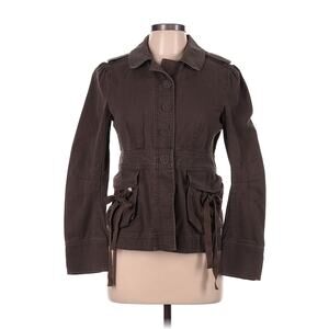 Designer Marc by Marc Jacobs Utility Military Jacket Brown Bow Size 8